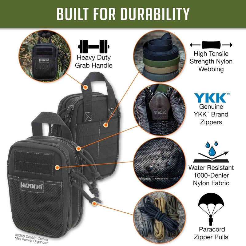 Maxpedition Double-Decker Pocket Organizer, Tactical Tool Pouch for Organization, EDC Pouch for Everyday Carry - Image 3